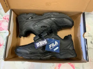 New in box! Fila Men's Memory Foam Capture 2 Strap Wide Black Hiking Sneakers, Sz 9!