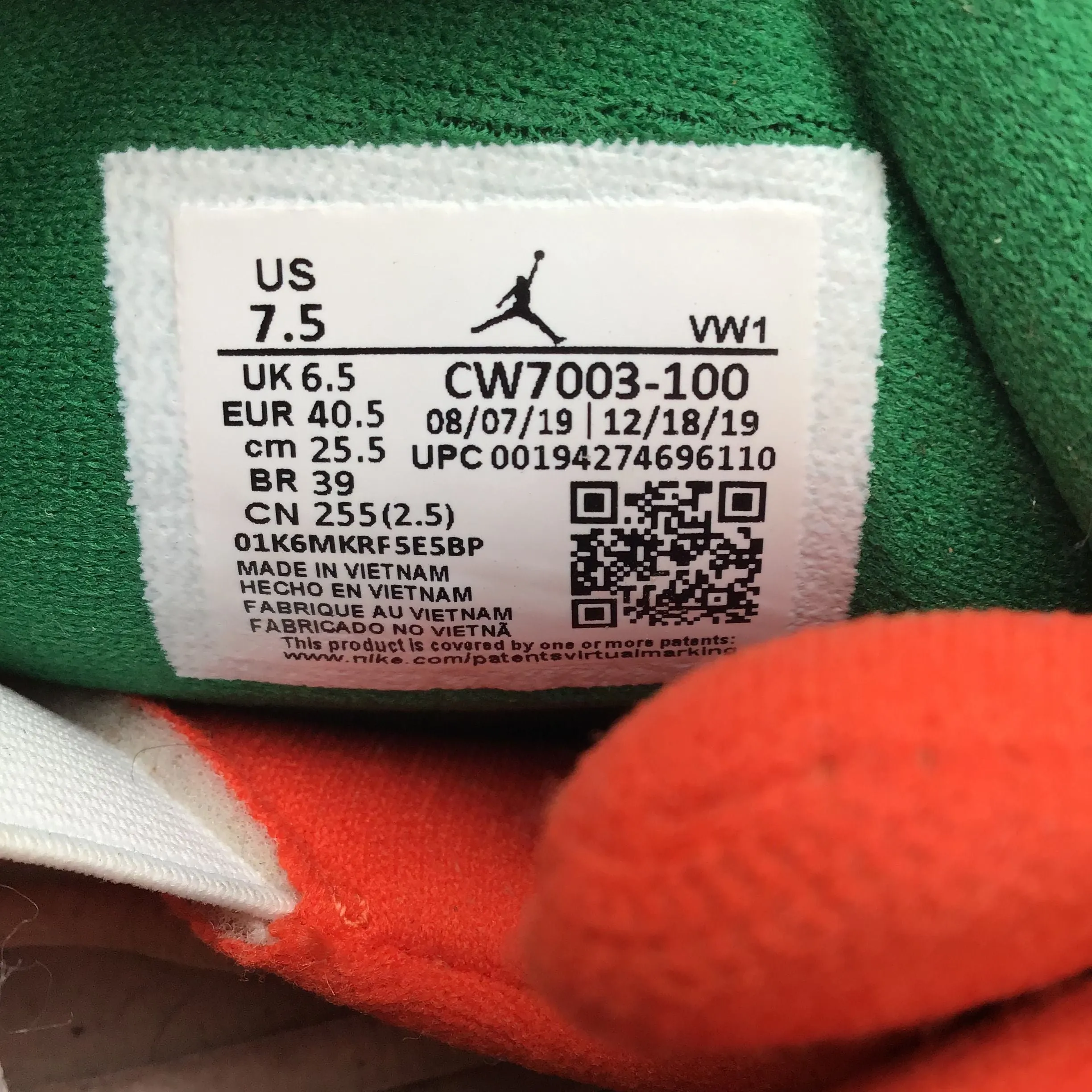 Nike Air Jordan 6 Rings Women's Multi-Color Sneakers-Size; 7.5 ( COA)