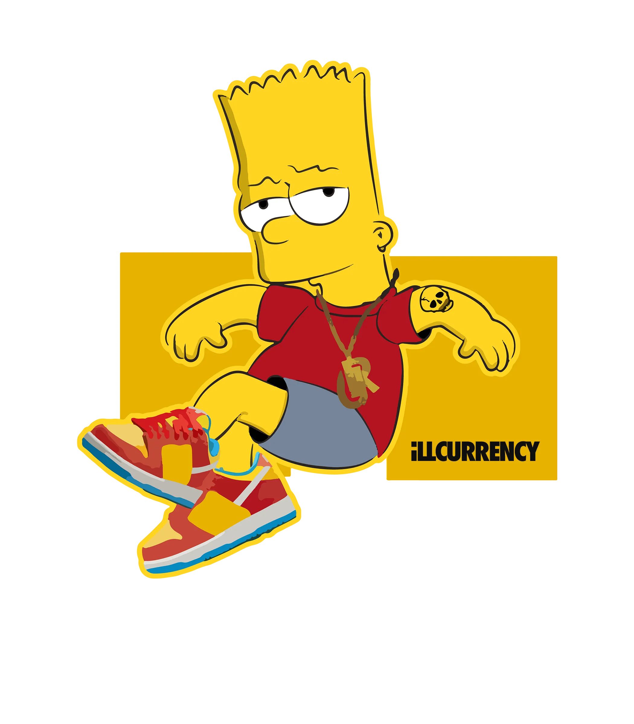 NIKE SB DUNK LOWS (Bart Simpson) | ILLCURRENCY White T-Shirt (COOLING)