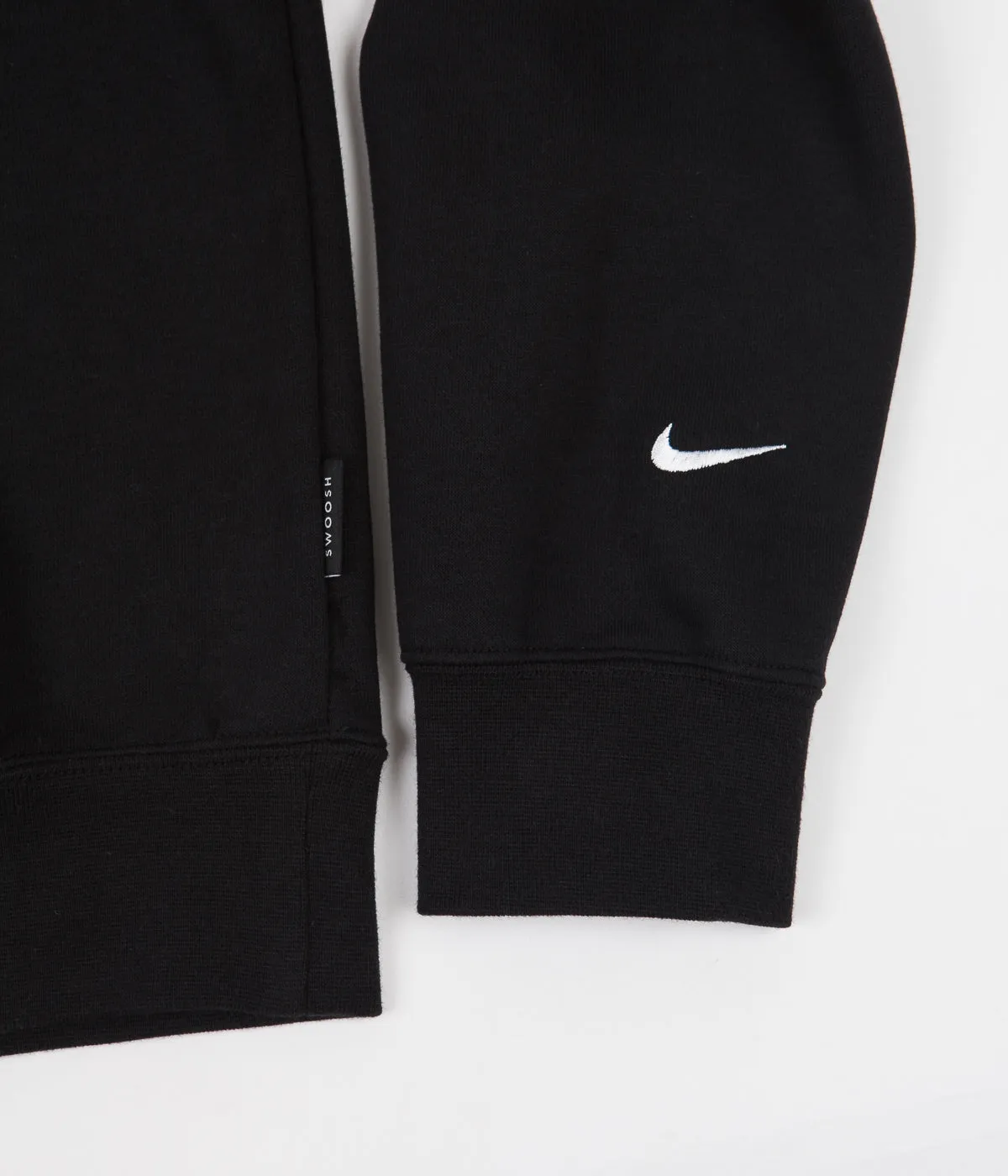 Nike Swoosh French Terry Crewneck Sweatshirt - Black / White