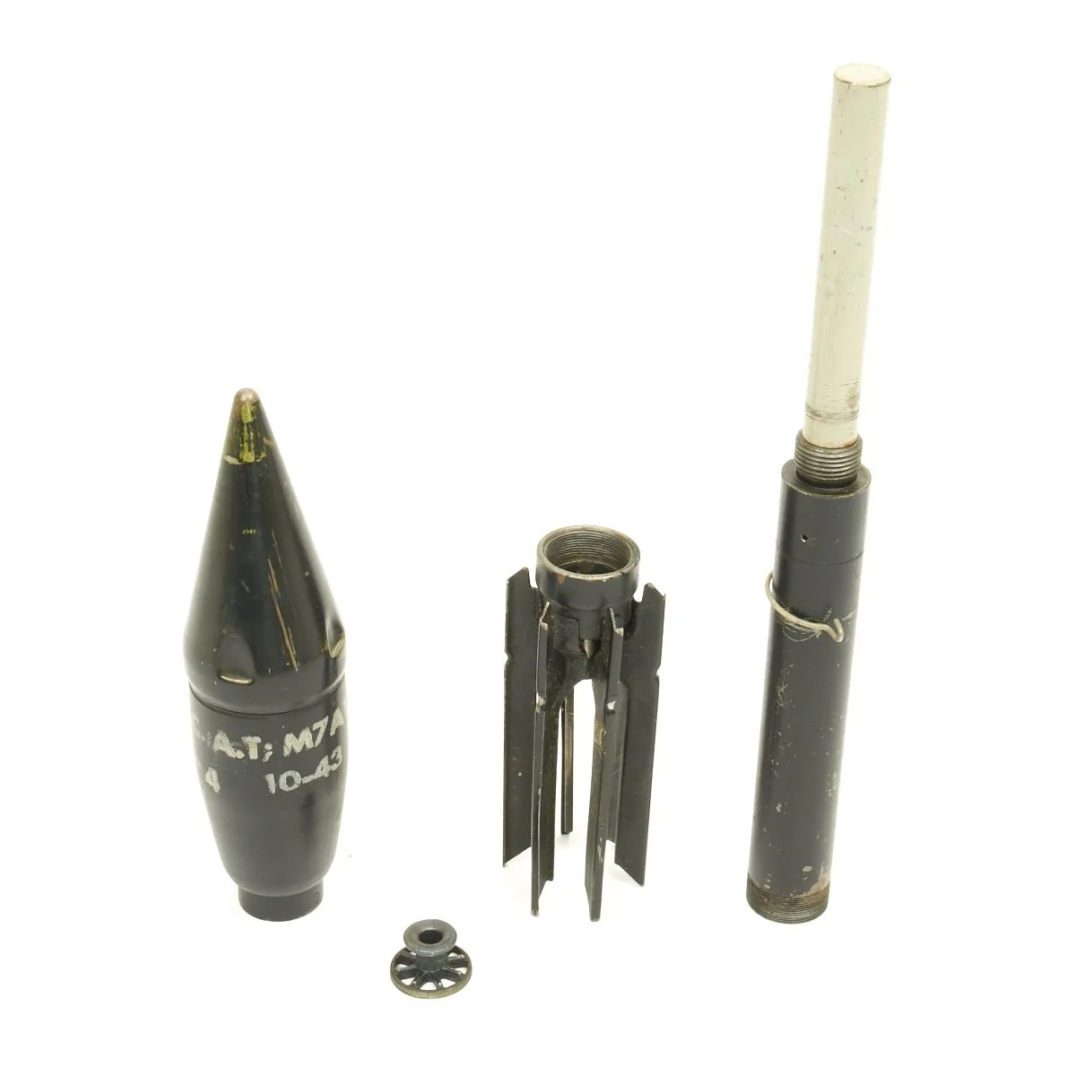 Original U.S. WWII Bazooka M7A1 Practice Rocket with M87 Container - Dated 1943