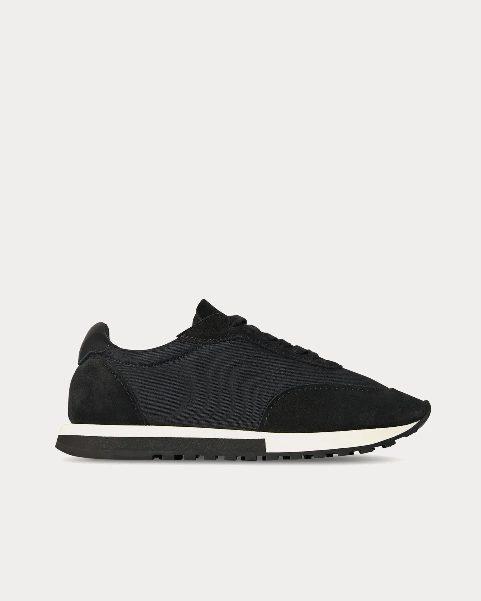 Owen Runner Suede & Nylon Black Low Top Sneakers