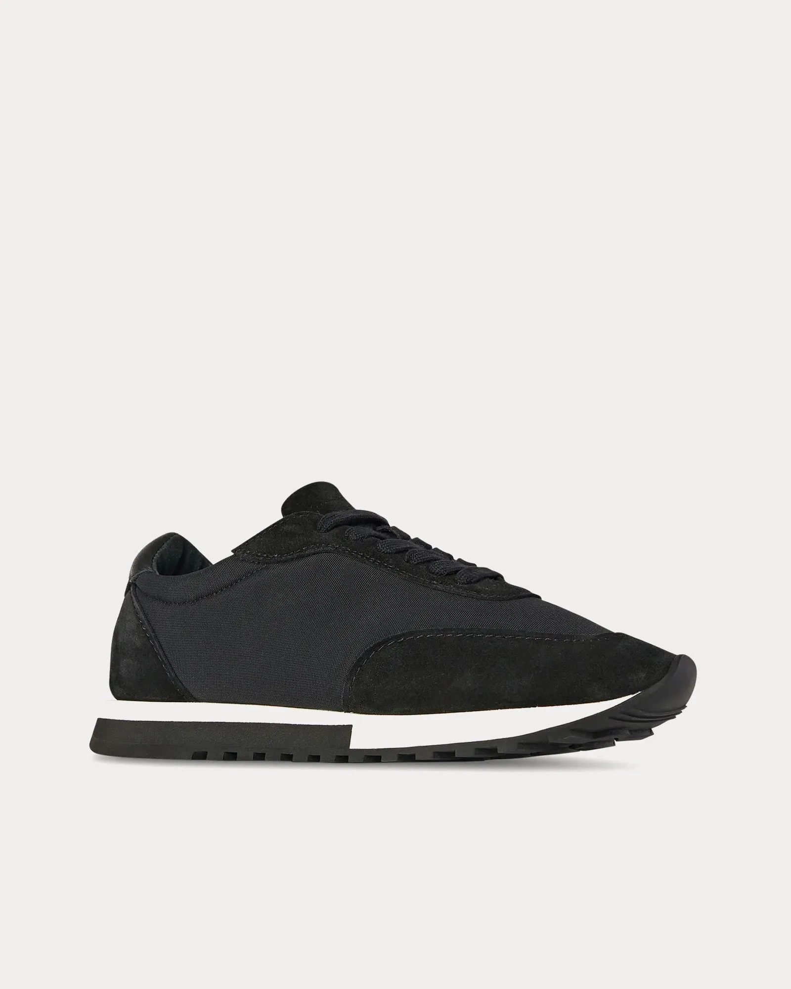 Owen Runner Suede & Nylon Black Low Top Sneakers
