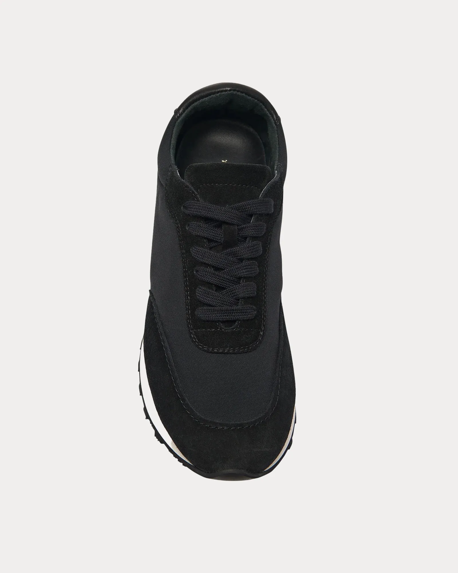 Owen Runner Suede & Nylon Black Low Top Sneakers