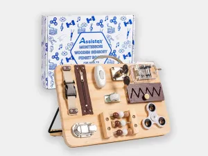 Portable Wooden Fidget Busy Board for Adults