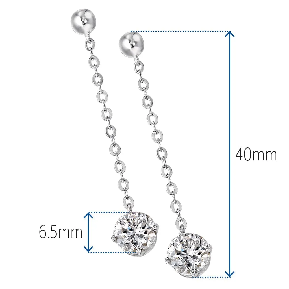 Posh Solitaire Drop Earrings