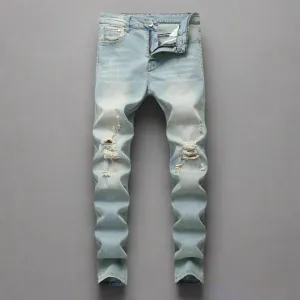 Punk Street Style Ripped Skinny