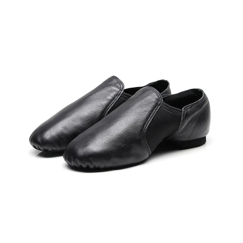 Real Leather Black 0.5 cm Heels Teaching & Practice Shoes Jazz Dance Shoes