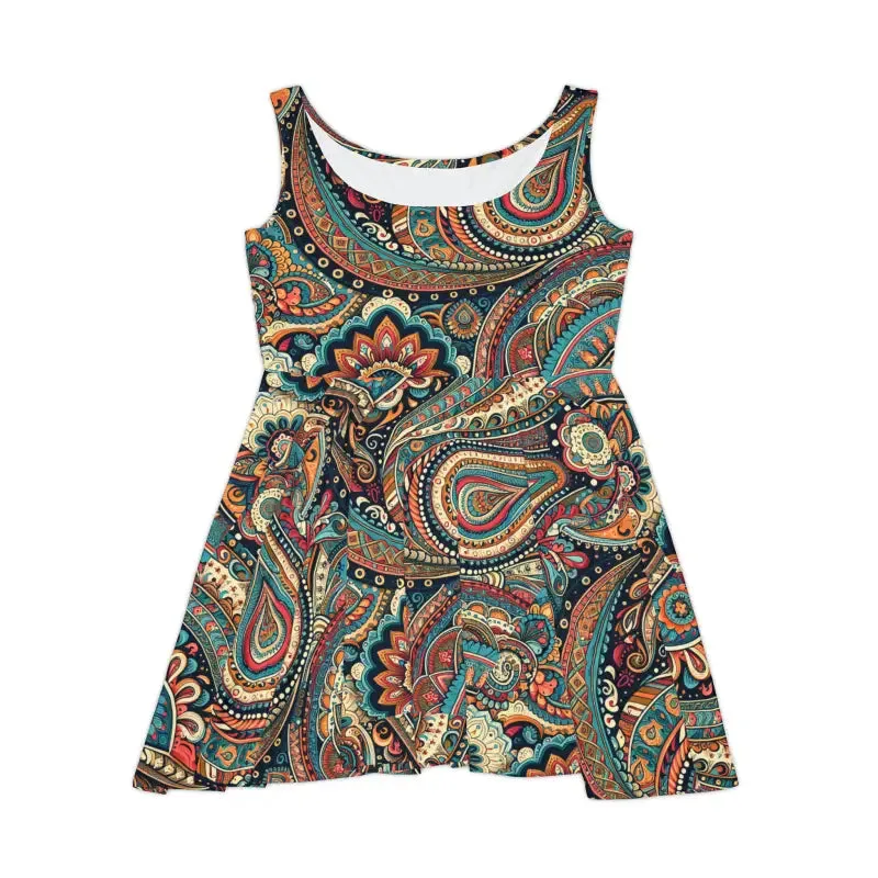 Rockin Paisley Pattern Women Skater Dress