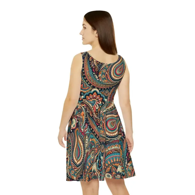 Rockin Paisley Pattern Women Skater Dress