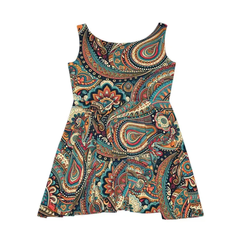Rockin Paisley Pattern Women Skater Dress