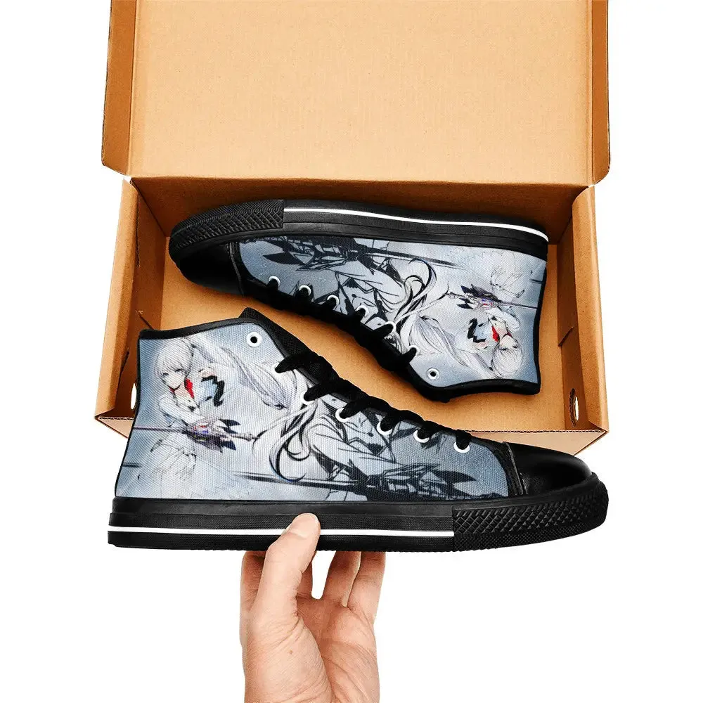 RWBY Weiss Schnee Shoes High Top Sneakers for Kids and Adults