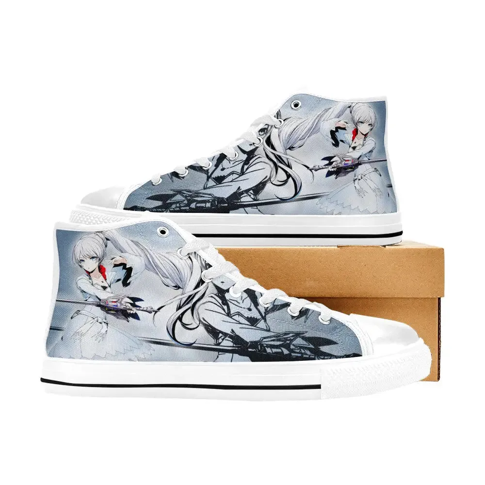 RWBY Weiss Schnee Shoes High Top Sneakers for Kids and Adults