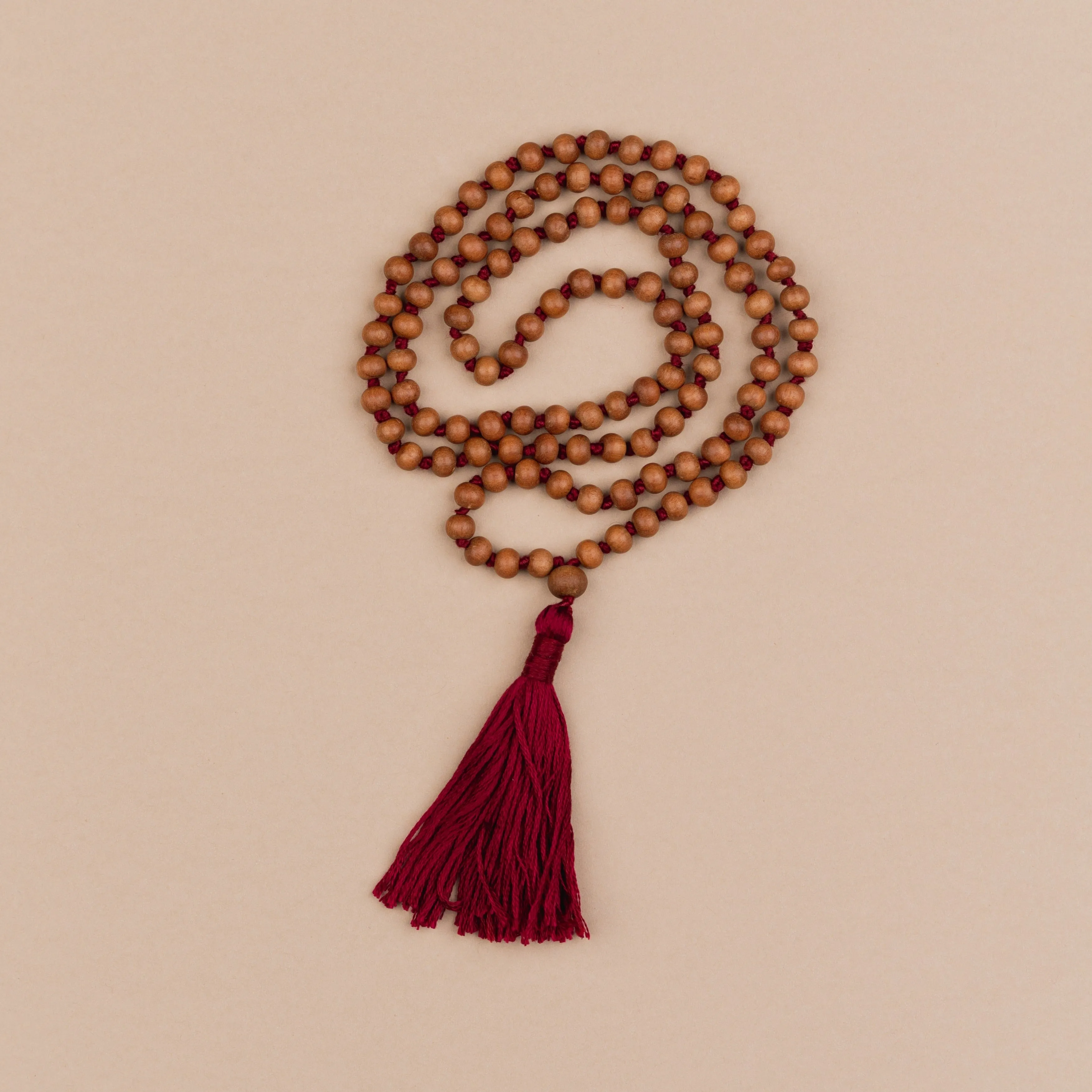 Sandal Wood Yoga Mala • Maroon •