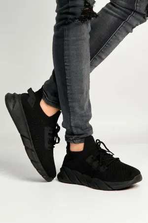 Savi Lace Up Trainers in Black