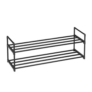 SONGMICS 2-Tier Shoe Rack, Metal Shoe Shelf, Storage Organizer Hold up to 10 Pairs Shoes, for Living Room, Entryway, Hallway and Cloakroom, 36.2 x 11.8 x 13 Inches, Black ULSA12BK