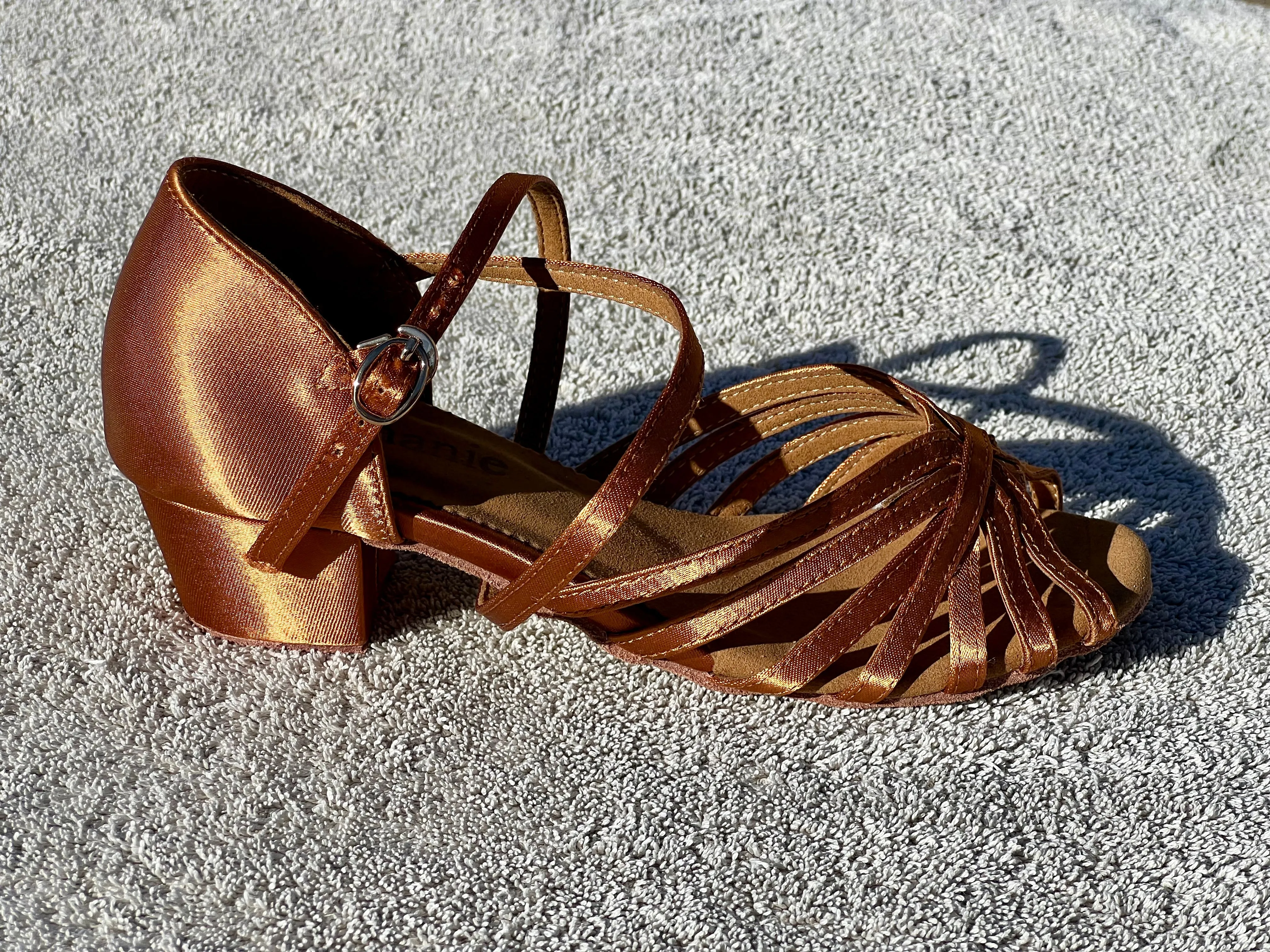 Stephanie Dance Shoes 16006 - 65 006 - Dark Tan Satin / Two Way Strap