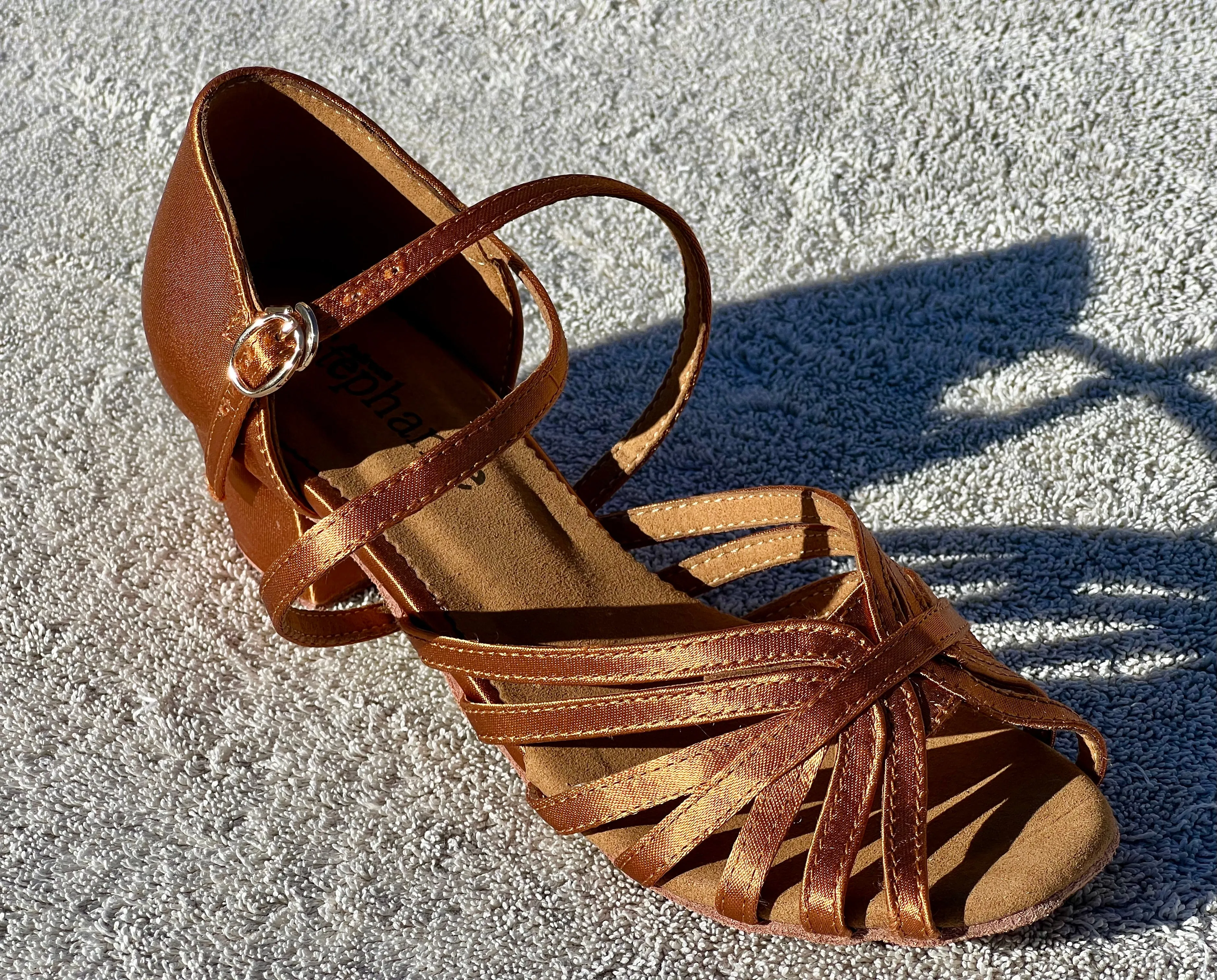 Stephanie Dance Shoes 16006 - 65 006 - Dark Tan Satin / Two Way Strap