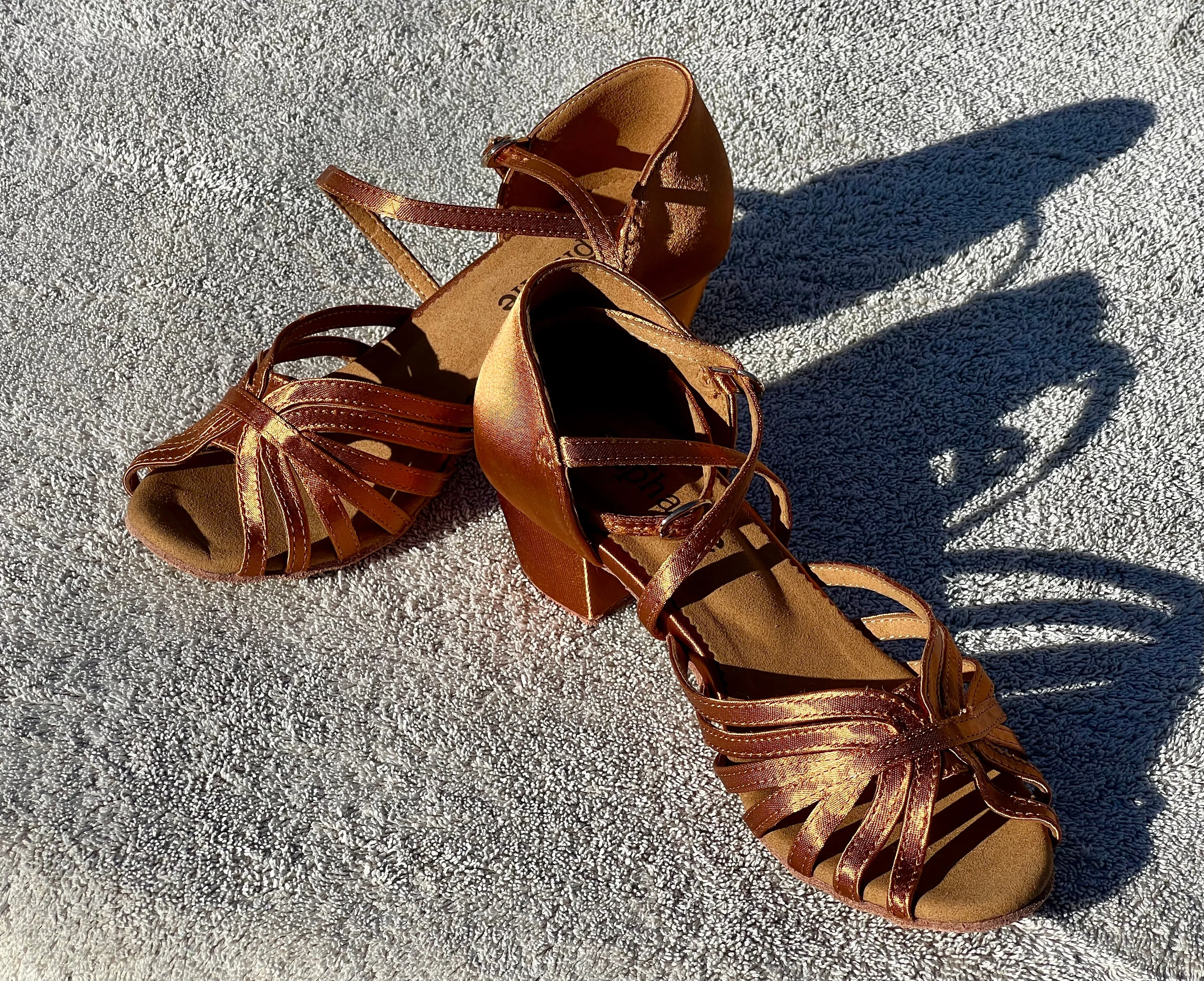 Stephanie Dance Shoes 16006 - 65 006 - Dark Tan Satin / Two Way Strap