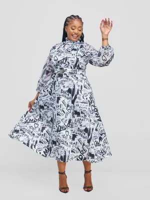 Stylish Sisters Maxi Dress - Black / White