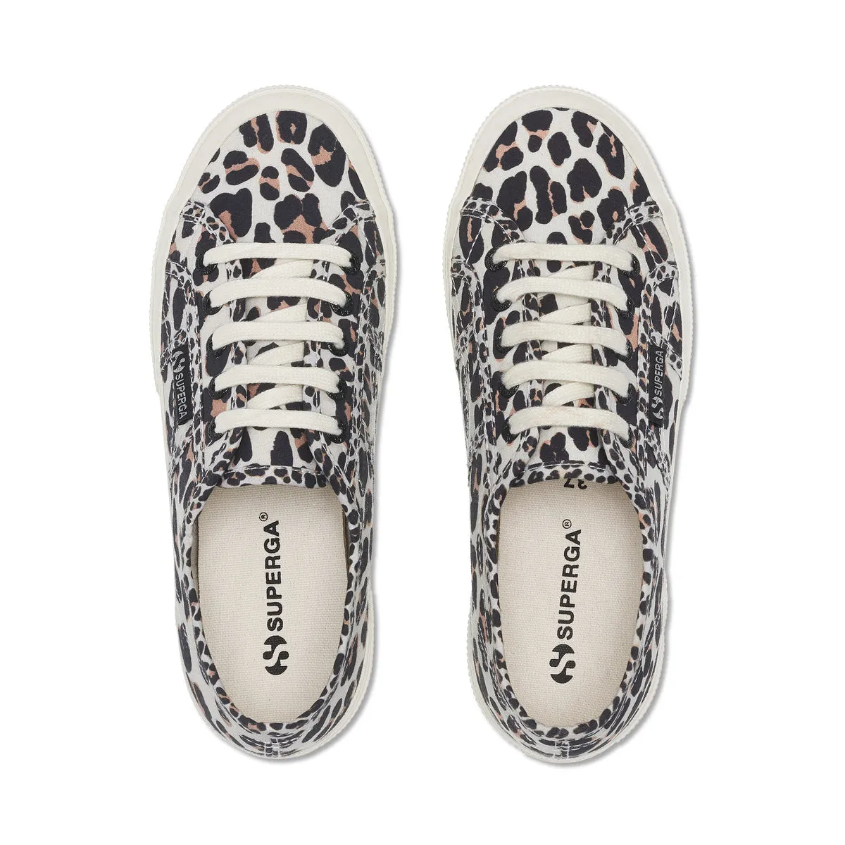 Superga Cotu 2750 Light Beige Leopard Print Canvas.