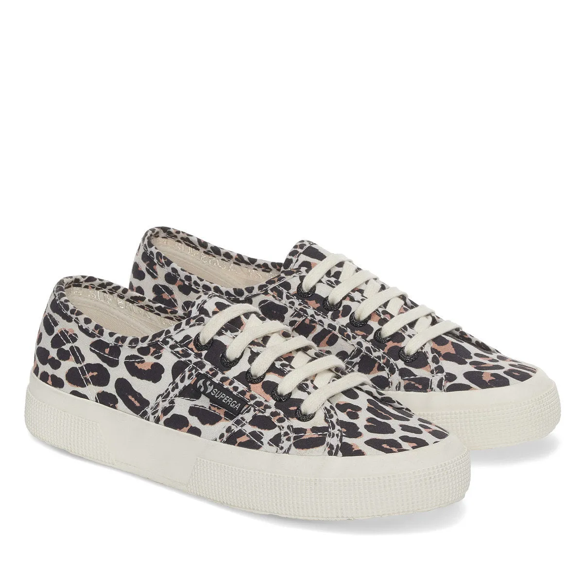 Superga Cotu 2750 Light Beige Leopard Print Canvas.