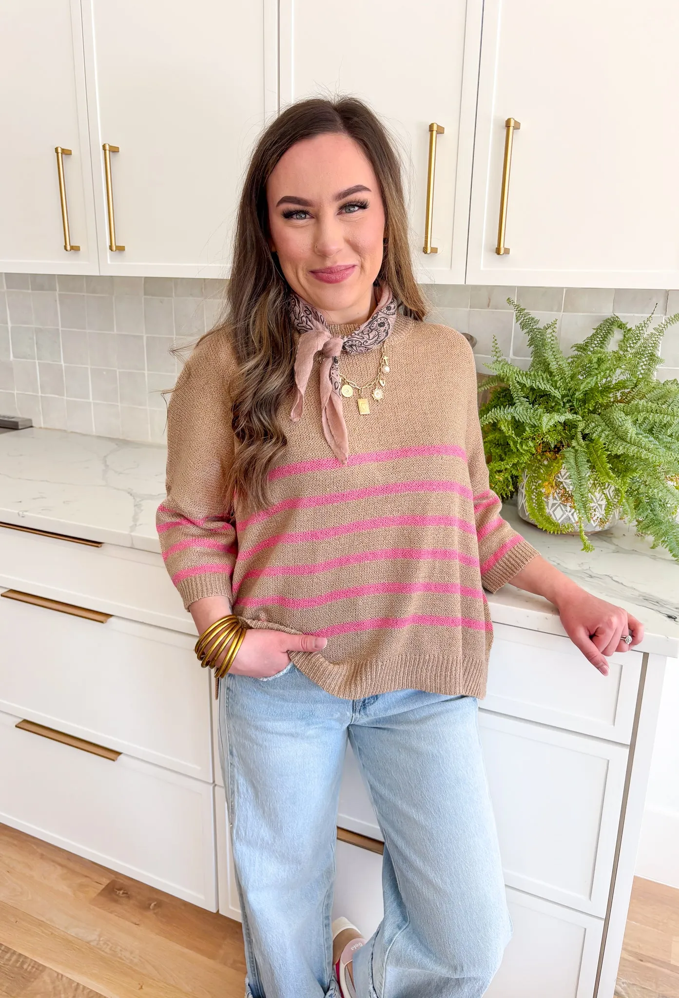 Sweet Mocha Striped Sweater