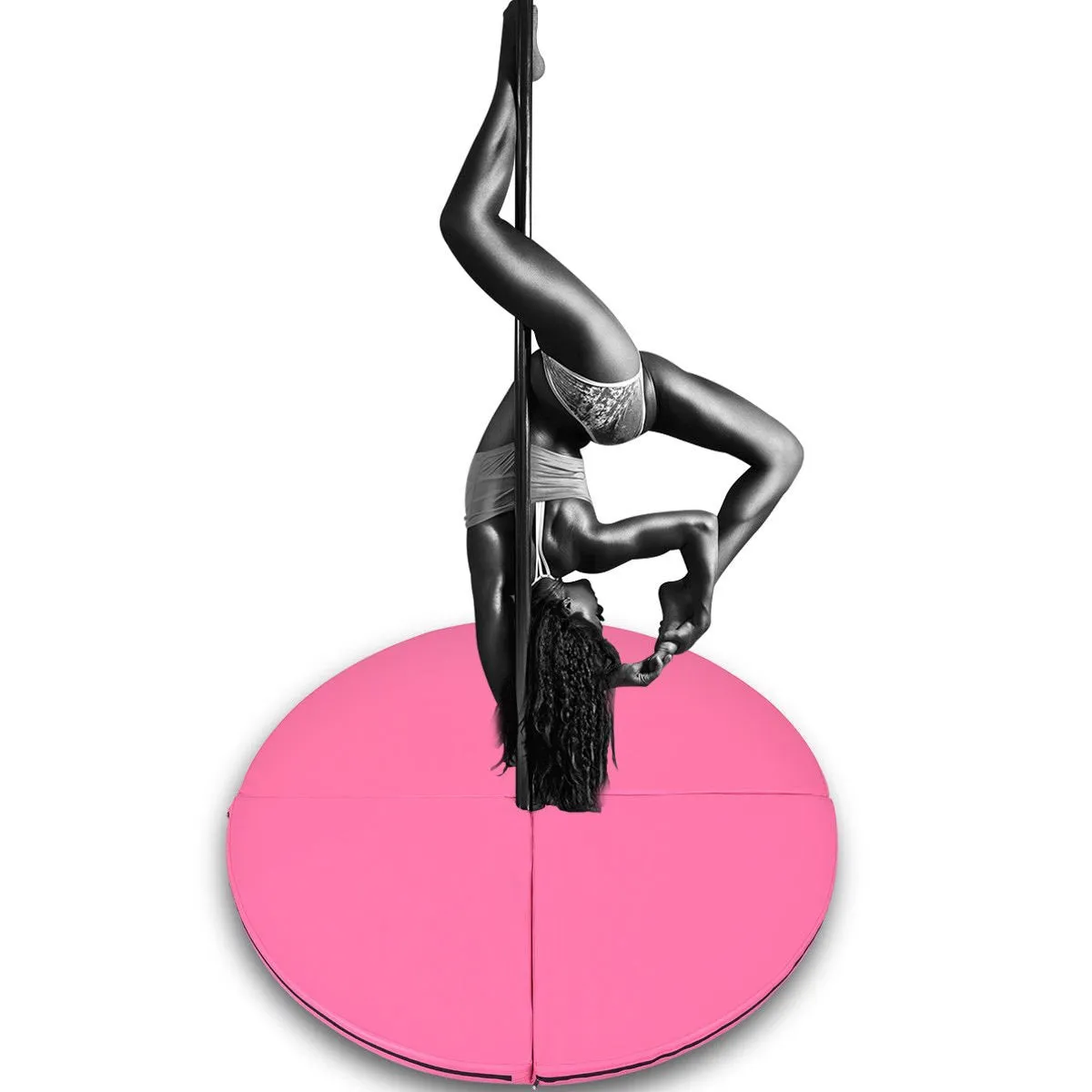 Tangkula Pole Dance Mat Foldable Yoga Exercise Safety Dancing Cushion Steel Pipe Crash Mat, Dia 5ft x 2"