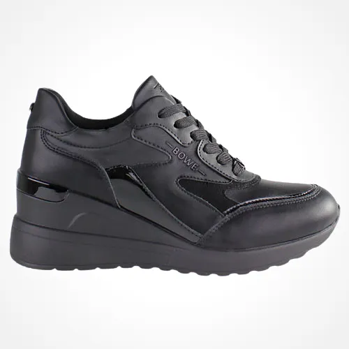 Tommy Bowe Ladies Wedge Trainers - Teneti - Black