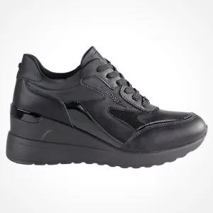 Tommy Bowe Ladies Wedge Trainers - Teneti - Black