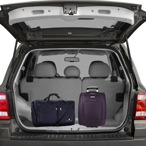 Travelon 18" Wheeled Underseat Bag - Black, with Large 21" Foldable Sporty Duffle Bag (Red)