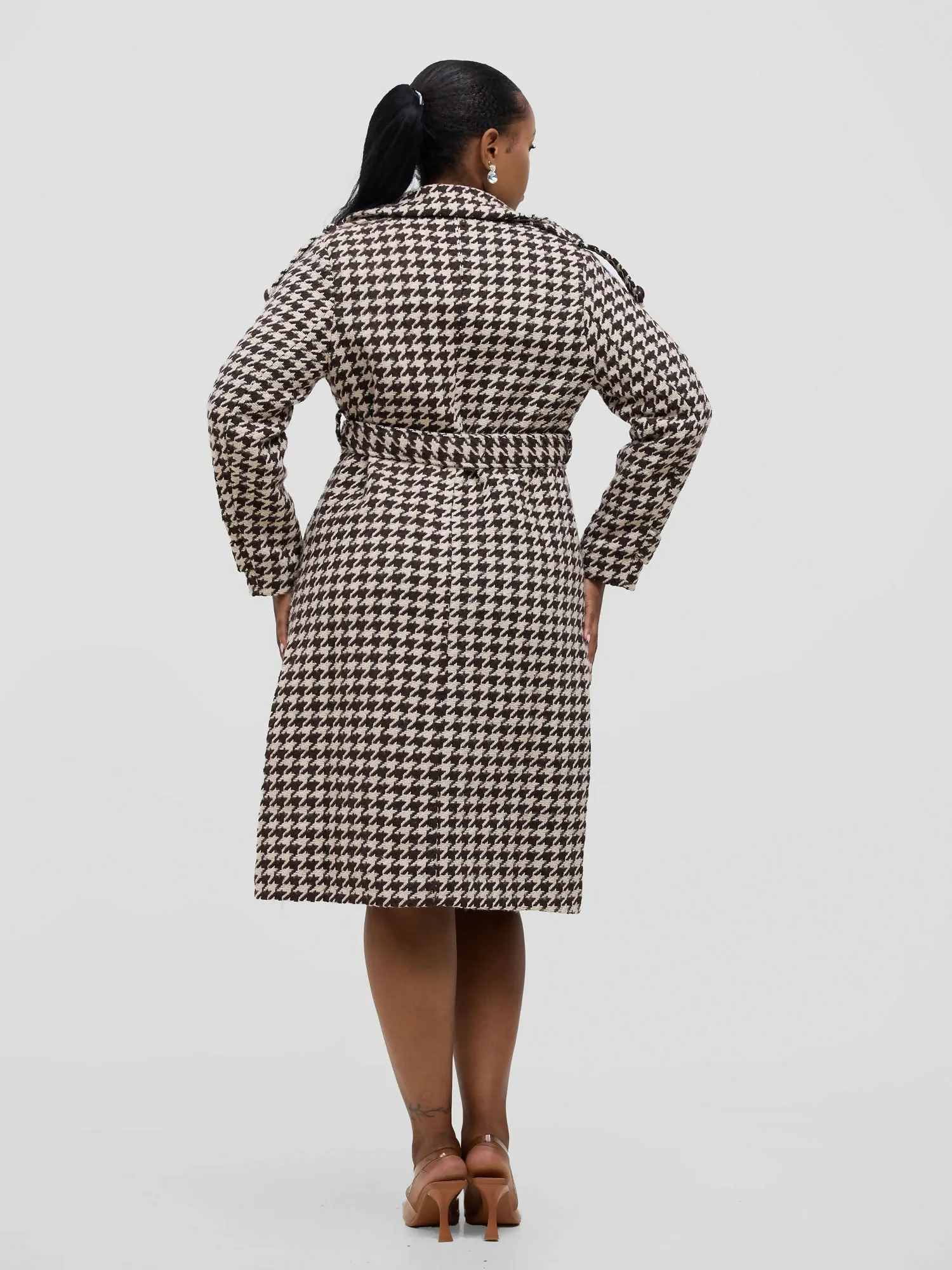 Trench Coat Jacket - Brown / Beige