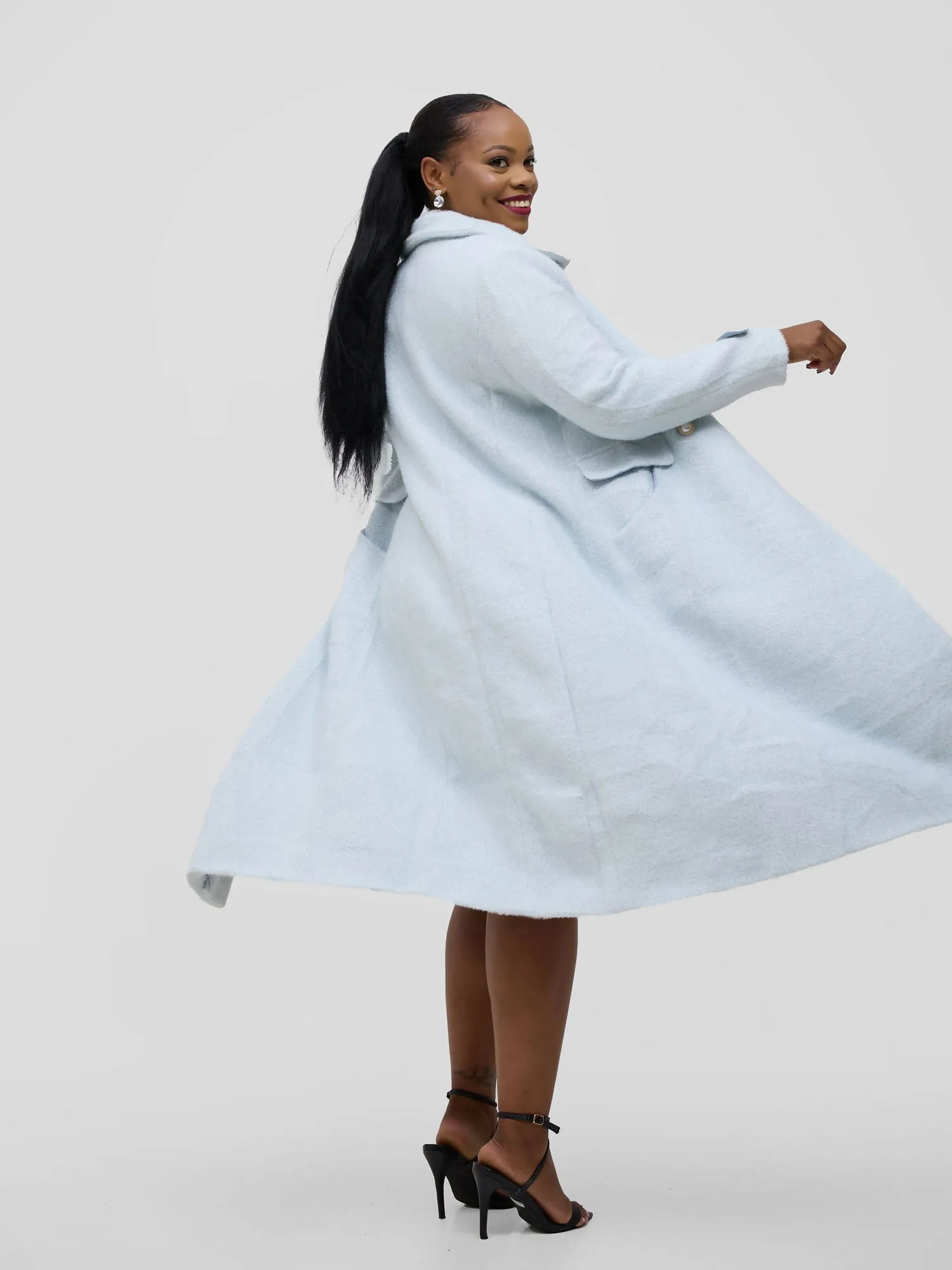 Trench Coat Jacket - Sky Blue