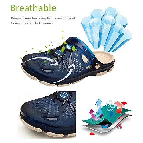 Unisex Non Slip Breathable Sport Slides（Blue）