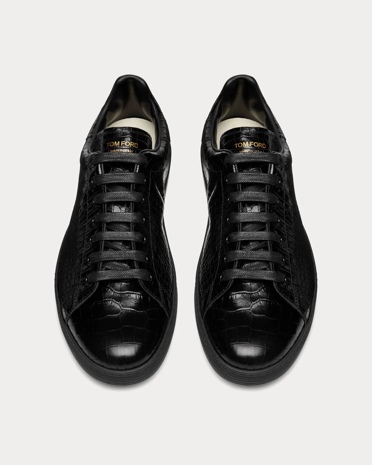 Warwick Printed Alligator Black Low Top Sneakers