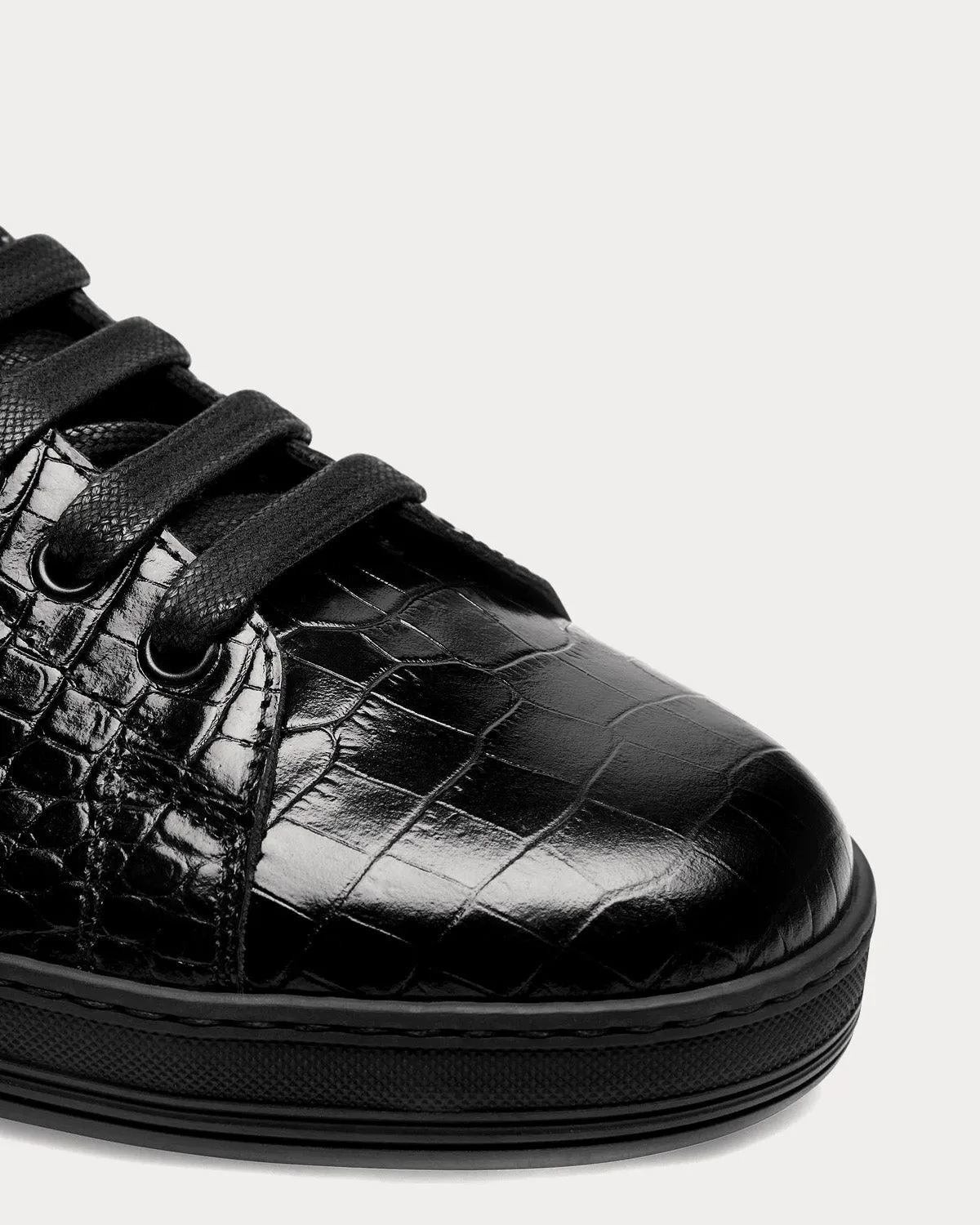 Warwick Printed Alligator Black Low Top Sneakers