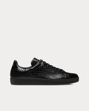 Warwick Printed Alligator Black Low Top Sneakers