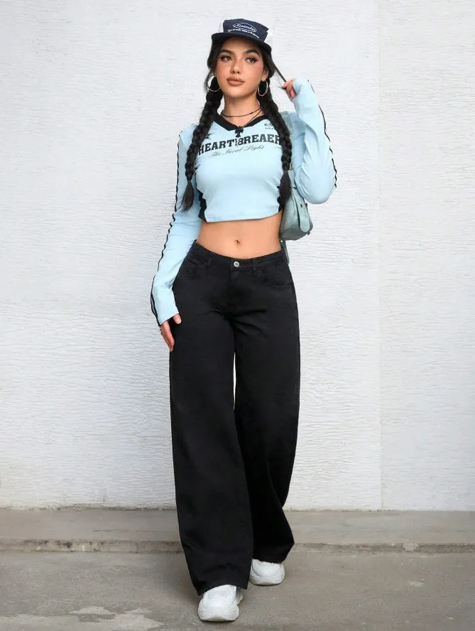 Wide Leg High-Rise Heavy Fade Jeans