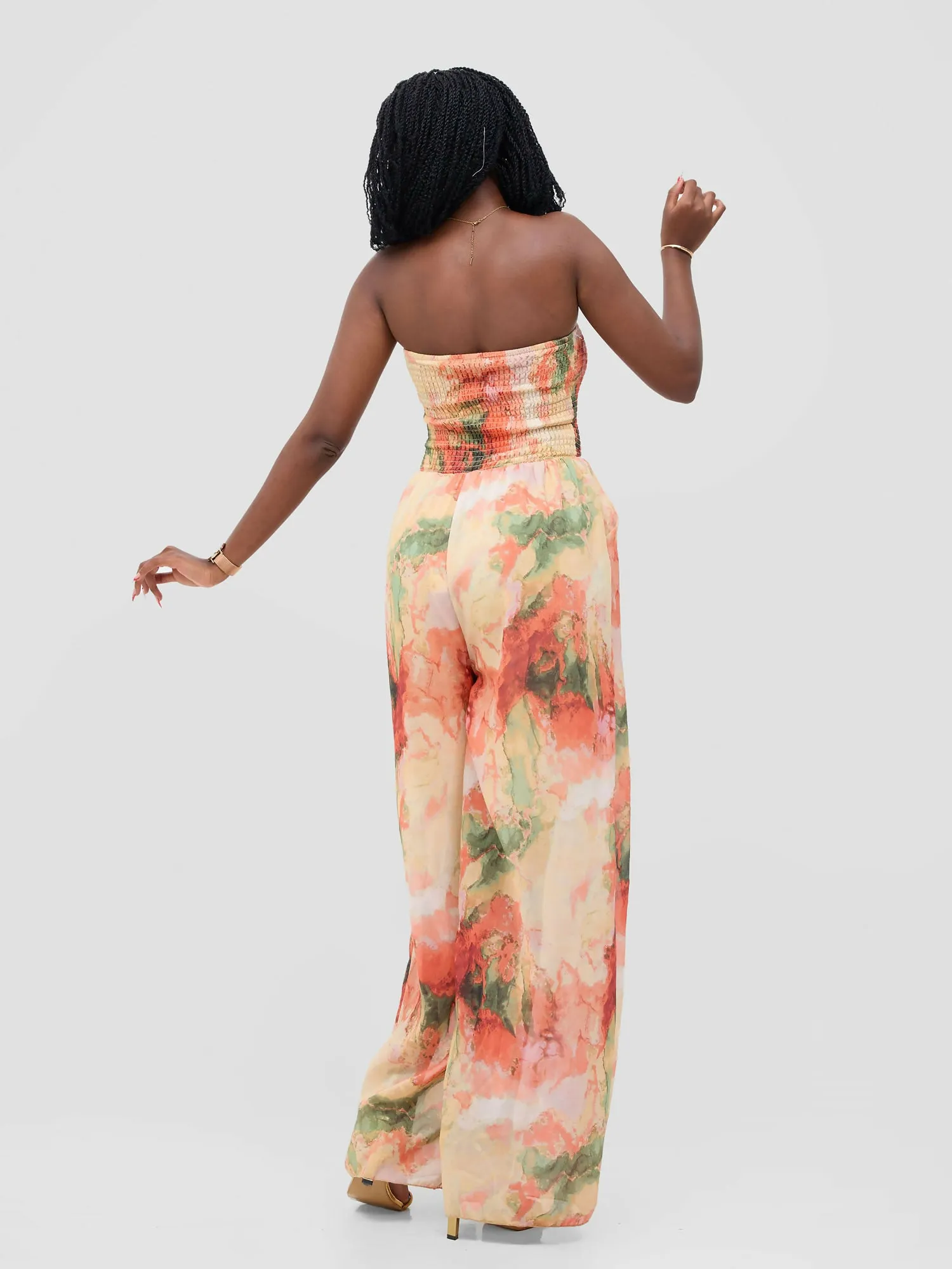 Wide Leg Jumpsuit - Multicolored