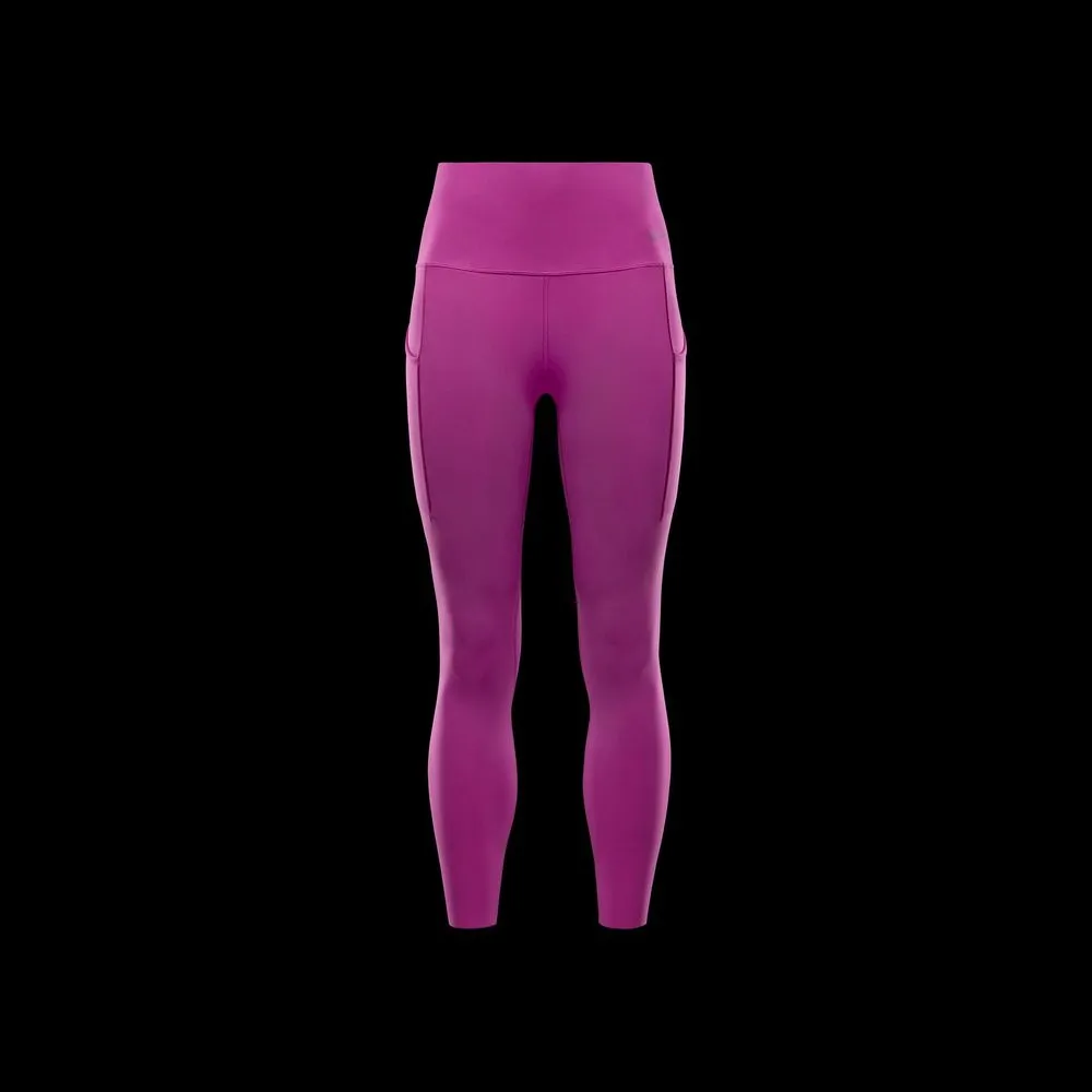 Womens Medium-Support High-Waisted 7/8 Leggings with Pockets - Hot Fuchsia/Black