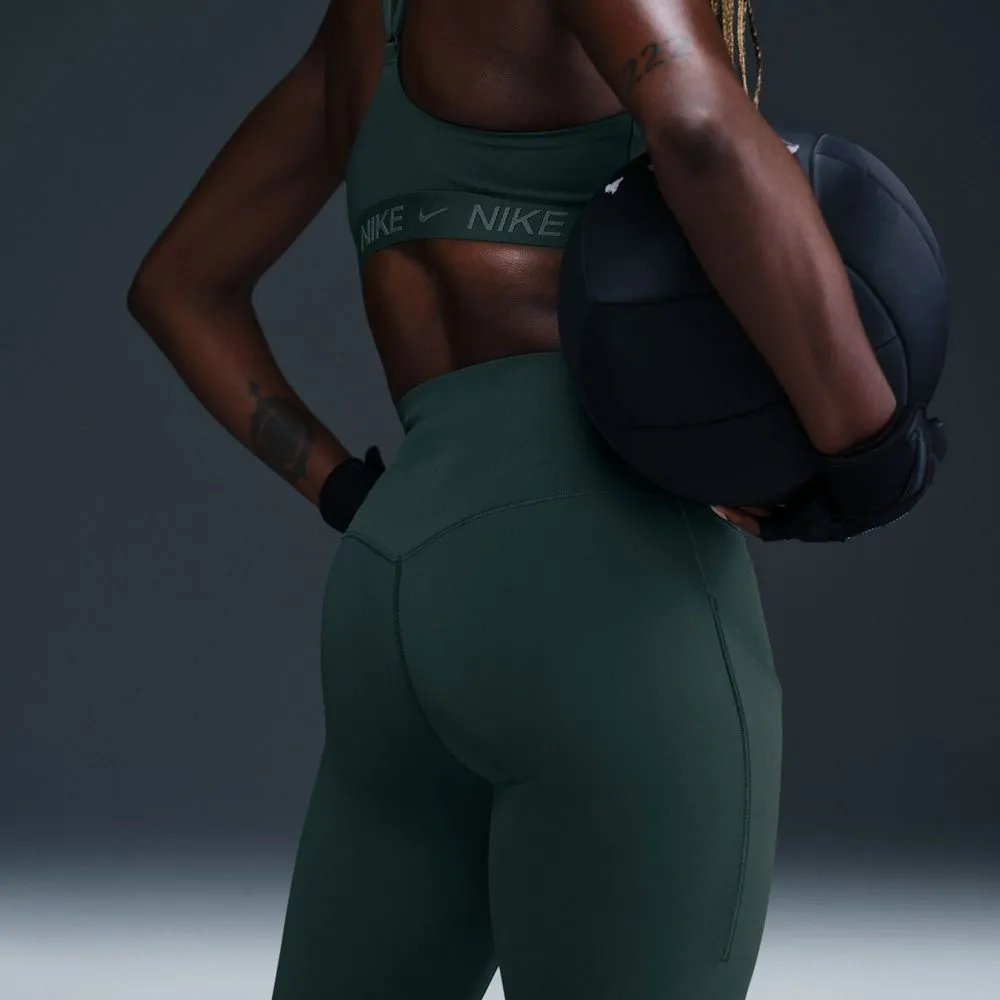 Womens Medium-Support High-Waisted 7/8 Leggings with Pockets - Vintage Green/Black