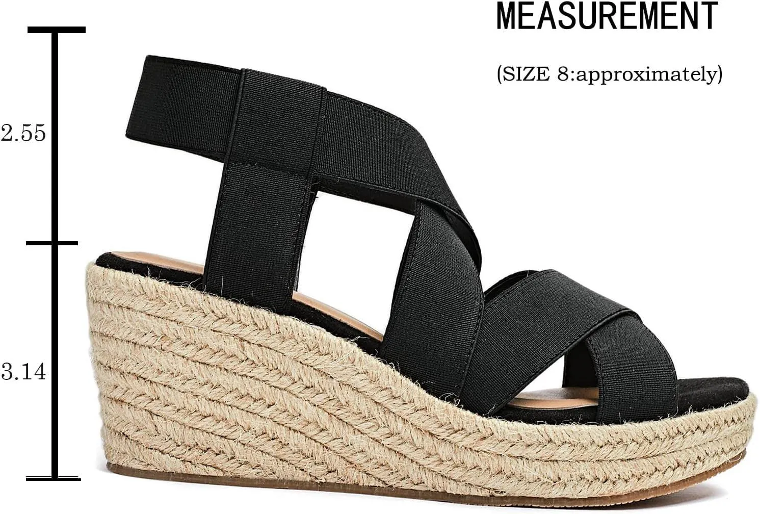 Women'S Wide Width Wedge Sandals, Ankle Strap Flat Low Wedge Platform Heel Sandal.