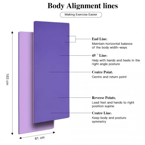 Yoga-1 Kono TPE Non-slip Classic Yoga Mat - Purple And Pink | Eco-friendly & Durable