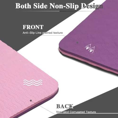 Yoga-1 Kono TPE Non-slip Classic Yoga Mat - Purple And Pink | Eco-friendly & Durable