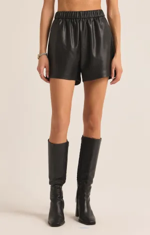 Z Supply Tia Faux Leather Short Black