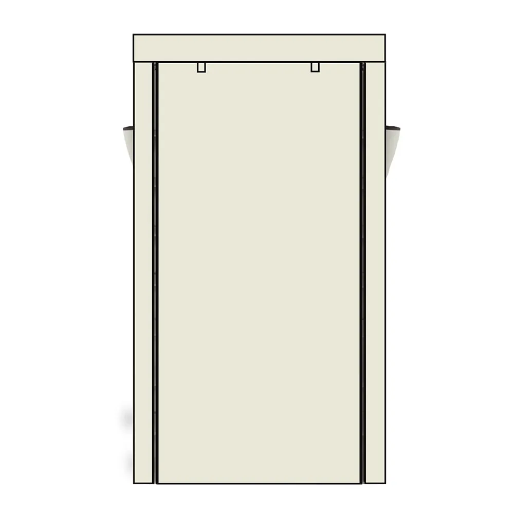 ZUN 10 Tiers Shoe Rack with Dustproof Cover Closet Shoe Storage Cabinet Organizer Beige 94352384